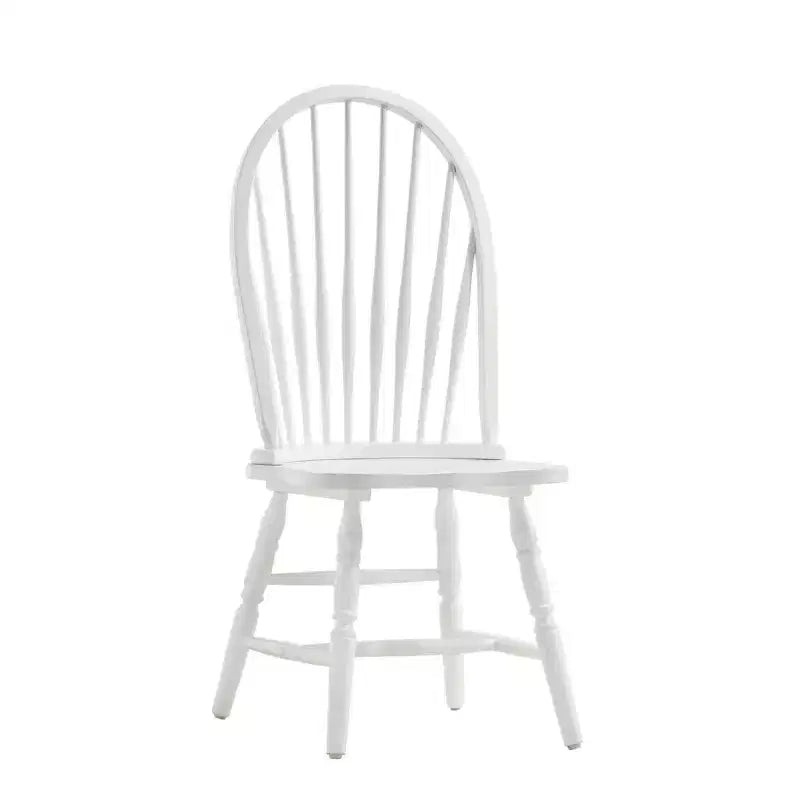 HomeRoots White Wood Windsor Back Dining Side Chair