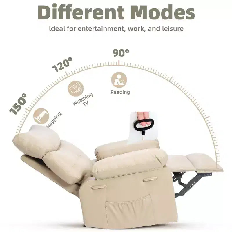 Fauteuil Inclinable Large Surdimensionné - Grand Fauteuil Inclinable Manuel en Faux Cuir PU pour Adultes, Fauteuil de Repos au Confort Exceptionnel