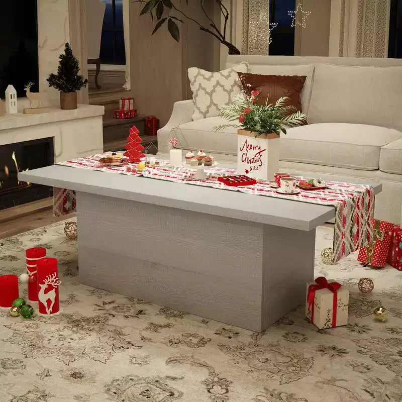 Table basse rectangulaire, table basse moderne en bois massif de 120 cm, table basse rustique de style ferme