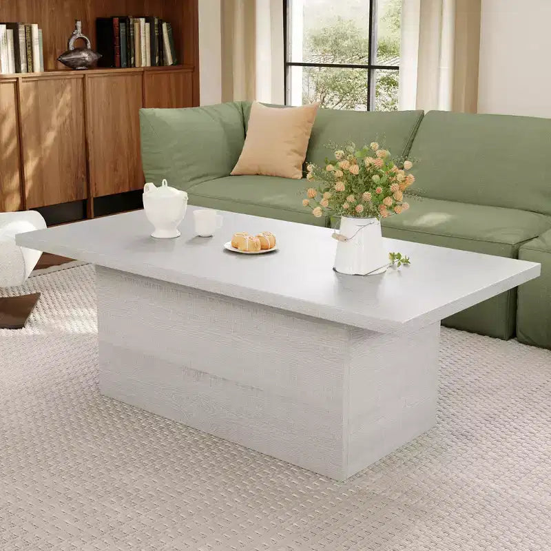 Table basse rectangulaire, table basse moderne en bois massif de 120 cm, table basse rustique de style ferme