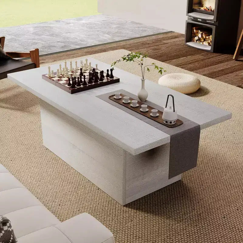 Table basse rectangulaire, table basse moderne en bois massif de 120 cm, table basse rustique de style ferme