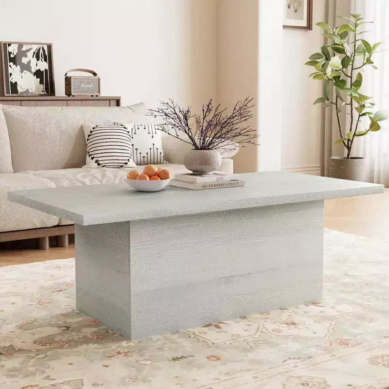 Table basse rectangulaire, table basse moderne en bois massif de 120 cm, table basse rustique de style ferme
