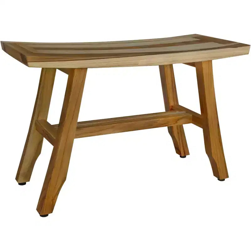 Banc de douche rectangulaire en teck naturel de 28 pouces
