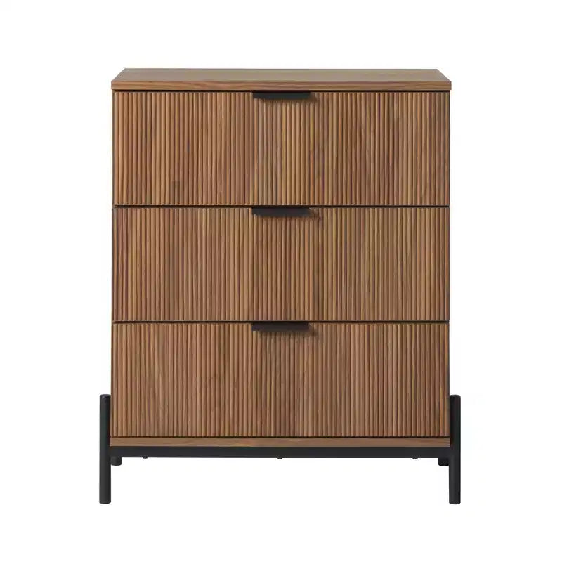 Tables de chevet Mid-Century, Commode à 3 tiroirs en bois massif, Commode de rangement, Table d'appoint, Armoire de chevet pour chambre à coucher/salon/entrée