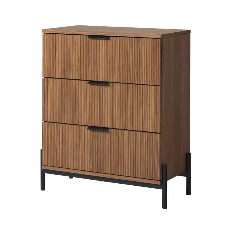 Tables de chevet Mid-Century, Commode à 3 tiroirs en bois massif, Commode de rangement, Table d'appoint, Armoire de chevet pour chambre à coucher/salon/entrée
