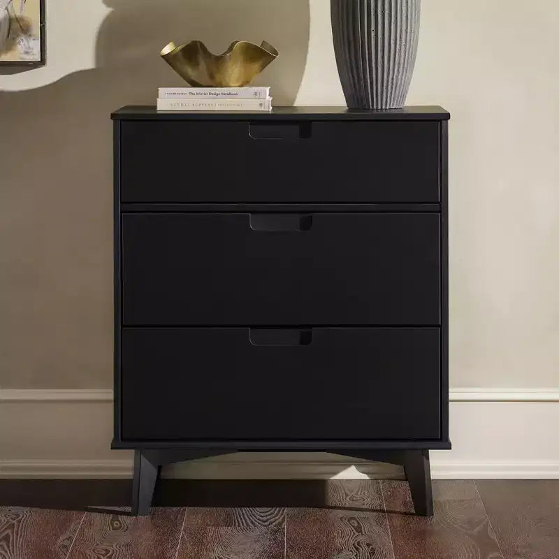 Tables de chevet Mid-Century, Commode à 3 tiroirs en bois massif, Commode de rangement, Table d'appoint, Armoire de chevet pour chambre à coucher/salon/entrée
