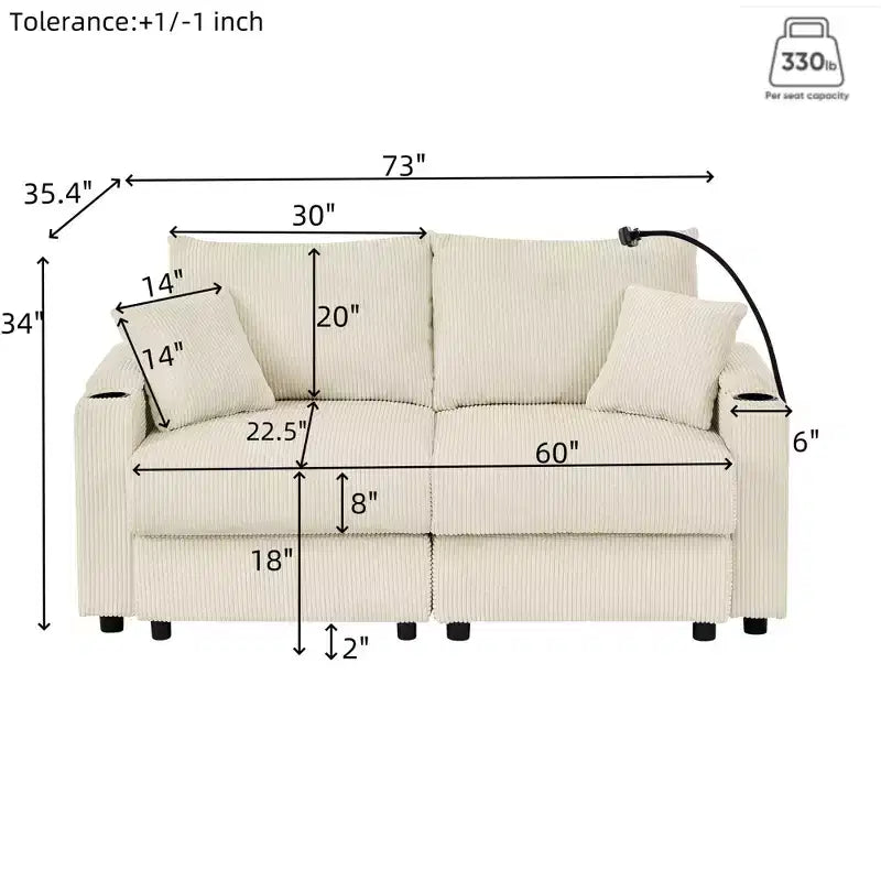 Canapé-lit pliable extractible moderne 54.33 Pouces, convertible, futon avec 3 longueurs et dossier réglable pour salon