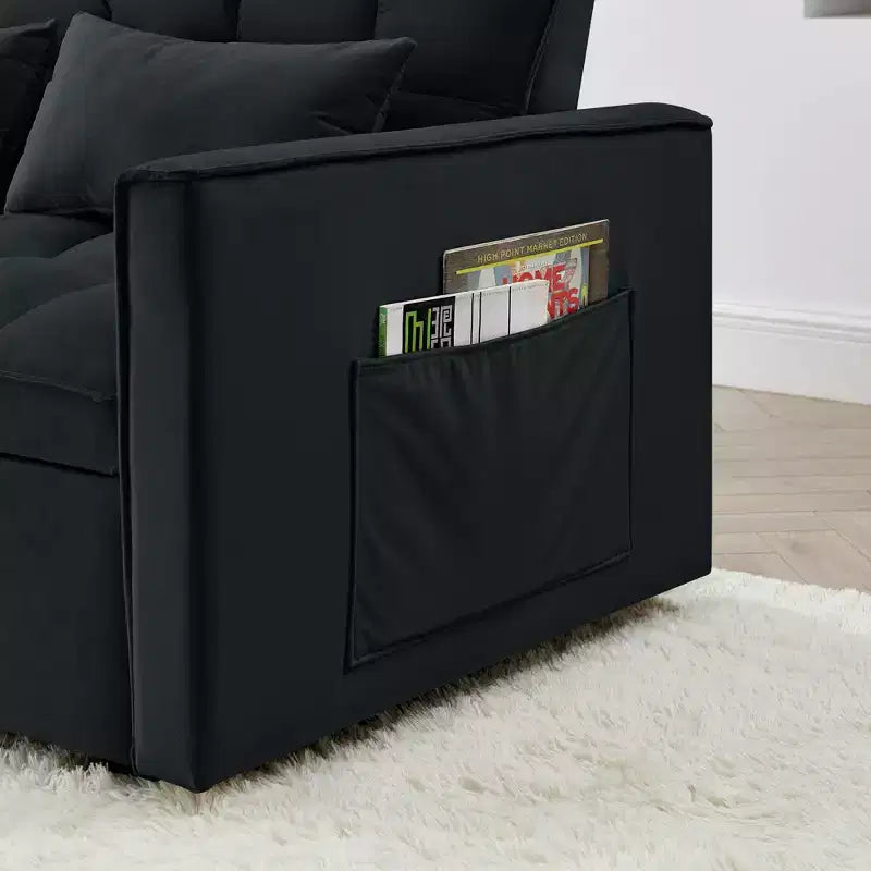 Canapé-lit pliable extractible moderne 54.33 Pouces, convertible, futon avec 3 longueurs et dossier réglable pour salon