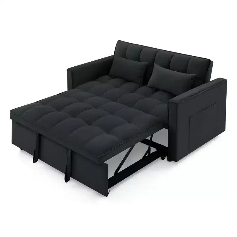 Canapé-lit pliable extractible moderne 54.33 Pouces, convertible, futon avec 3 longueurs et dossier réglable pour salon
