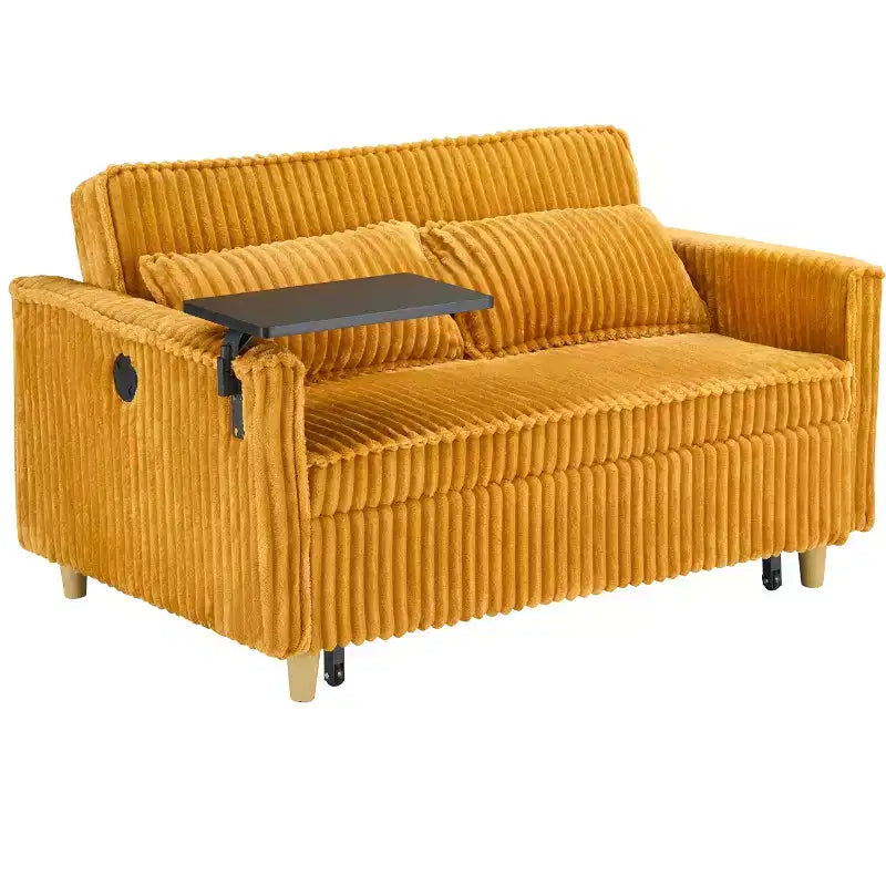 Canapé-lit pliable extractible moderne 54.33 Pouces, convertible, futon avec 3 longueurs et dossier réglable pour salon
