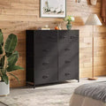 DEXYLLO Dresser for Bedroom with 10 Drawers Wide Fabric Dresser for Storage and Organization Chest of Drawers for Living Room Hallway Closet Black
