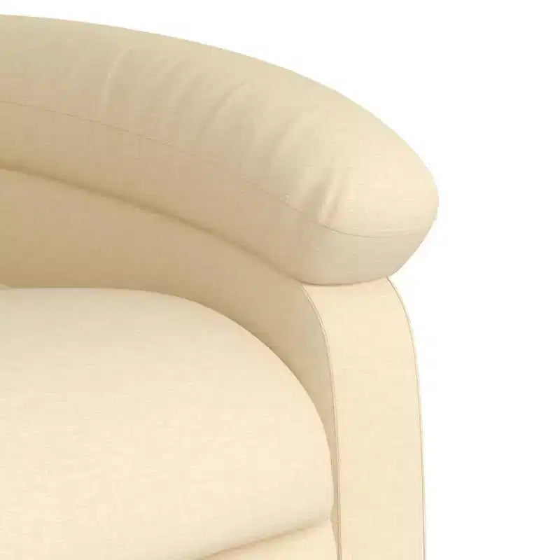 Fauteuil Inclinable Électrique avec Releveur - Tissu Crème, Repose-Pieds et Dossier Motorisés, Rembourrage Confortable, Siège de Cinéma Maison