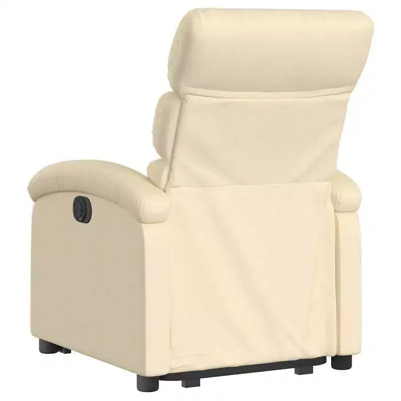 Fauteuil Inclinable Électrique avec Releveur - Tissu Crème, Repose-Pieds et Dossier Motorisés, Rembourrage Confortable, Siège de Cinéma Maison