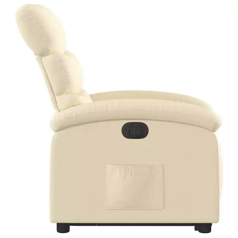 Fauteuil Inclinable Électrique avec Releveur - Tissu Crème, Repose-Pieds et Dossier Motorisés, Rembourrage Confortable, Siège de Cinéma Maison