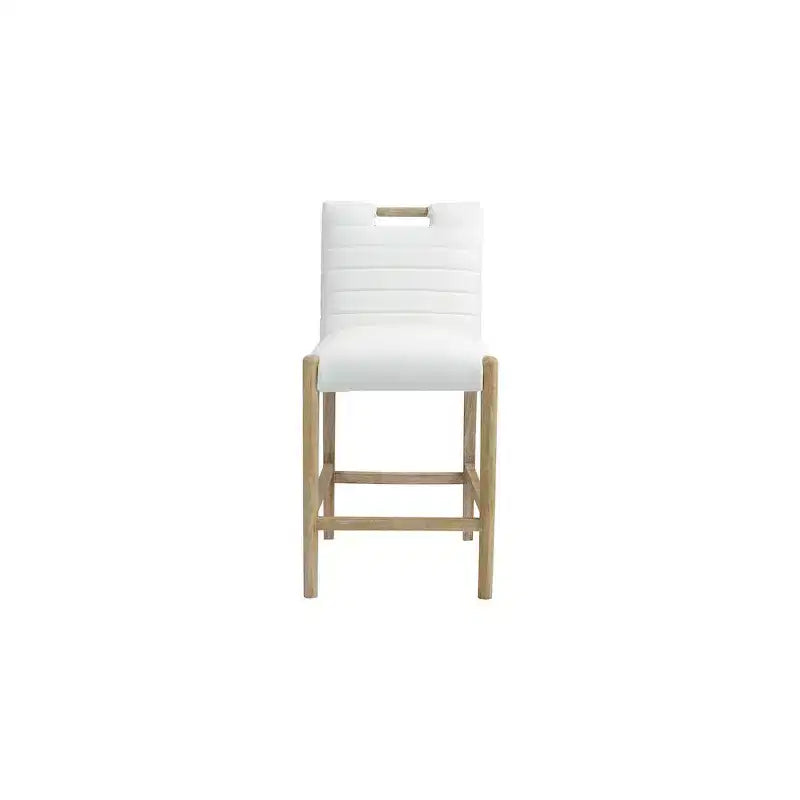 Tabouret de comptoir Aimee Cream en cuir végétalien