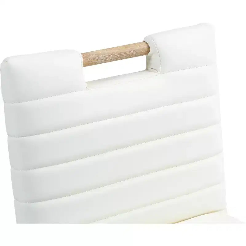 Tabouret de comptoir Aimee Cream en cuir végétalien
