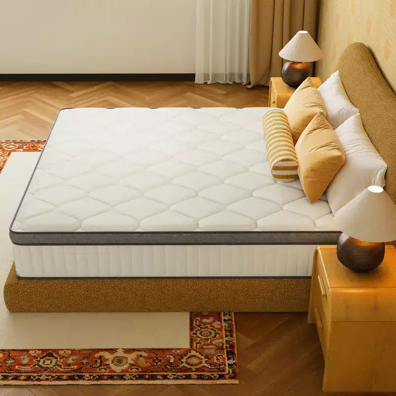 Matelas hybride ferme à ressorts ensachés en mousse à mémoire de forme au gel rafraîchissant, blanc
