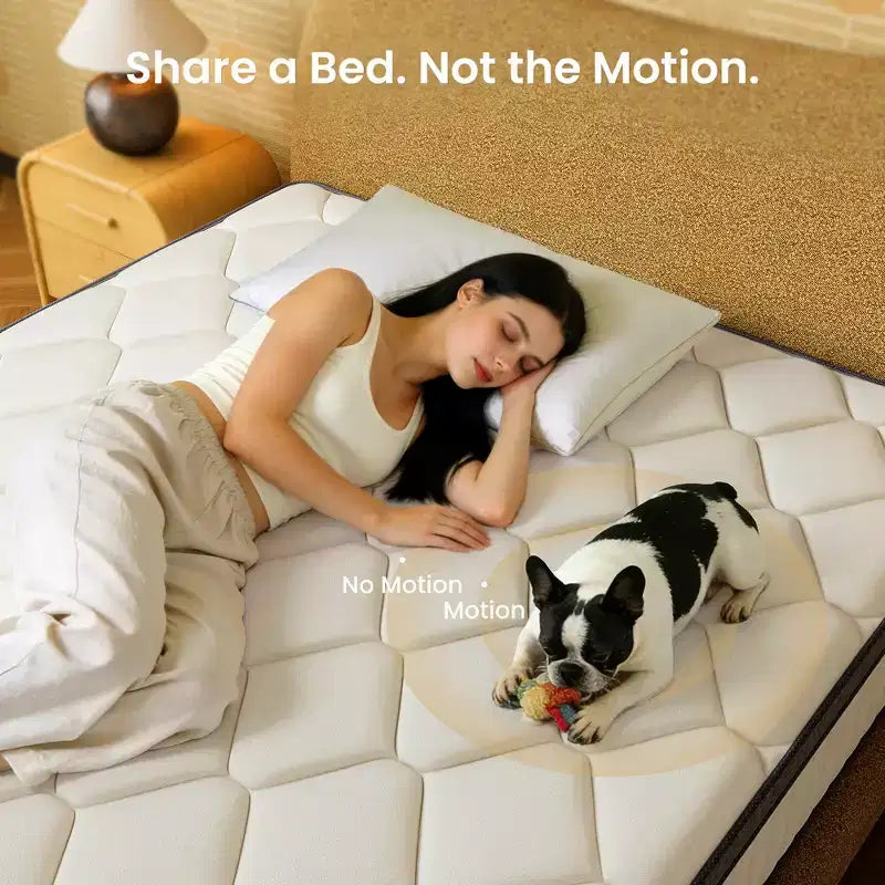 Matelas hybride ferme à ressorts ensachés en mousse à mémoire de forme au gel rafraîchissant, blanc
