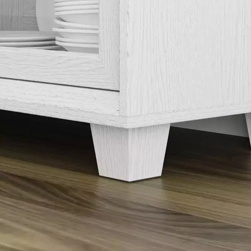 Buffet en bois avec portes vitrées et tiroirs - Meuble de rangement multi-pièces pour salle à manger/salon