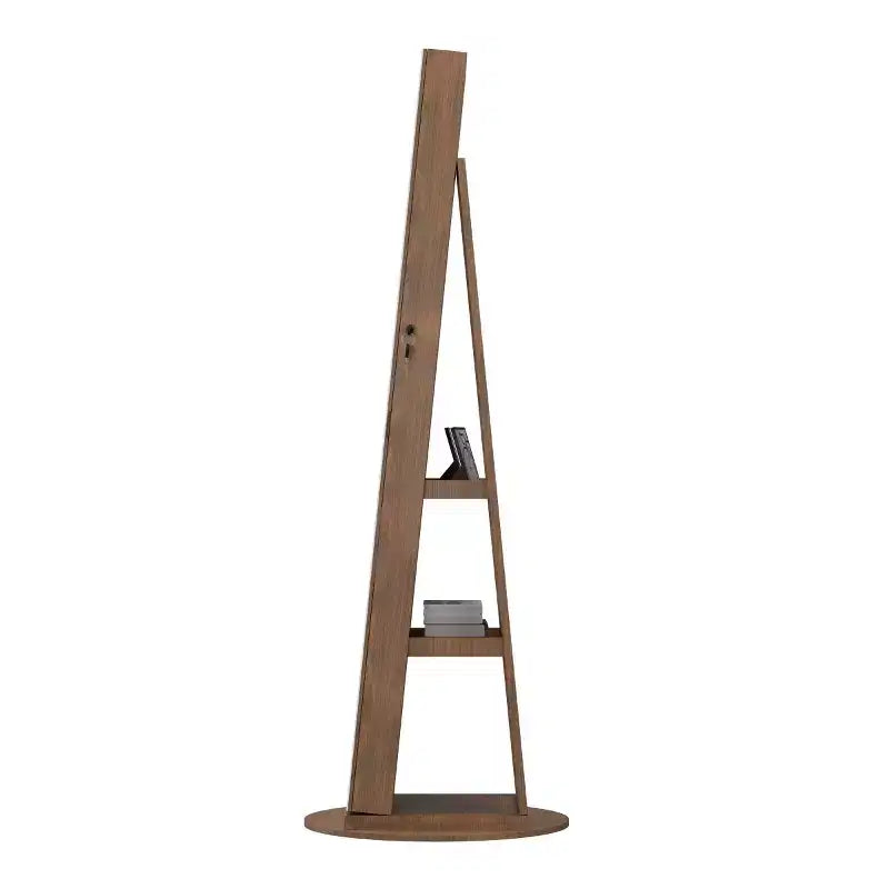 Meuble à bijoux pivotant à 360° avec miroir pleine longueur, miroir de sol rotatif, armoire organisatrice autoportante pleine longueur