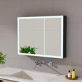 FAMYYT 32 in. W x 24 in. H Aluminum Medicine Cabinet with Mirror and Light, Anti-fog, Easy to install