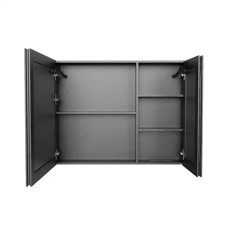 Armoire de toilette en aluminium de 81 cm (32 po) de largeur x 61 cm (24 po) de hauteur avec miroir et lumière, anti-buée, facile à installer