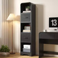 SOLACE FURNITURE 70 Modern Bookshelf with 2 Adjustable Bins, Wooden Bookcase for Office Apartment