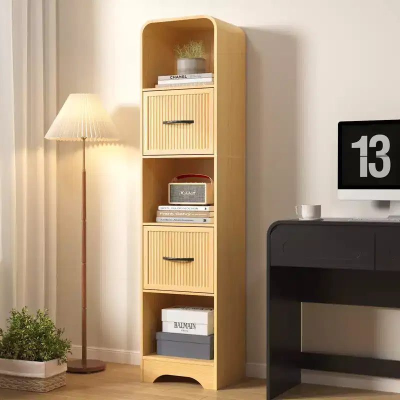 Bibliothèque moderne de 70 po avec 2 bacs réglables, étagère en bois pour bureau ou appartement