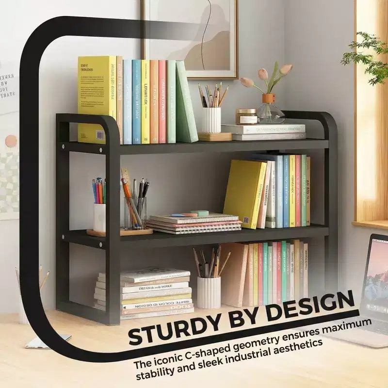 Organisateur d'étagère de bureau en bois à 2 niveaux - Étagère de rangement en bois blanc pour bureau, commode, cabine et décoration de bibliothèque